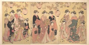 La parata di Yoshiwara in autunno da Chobunsai Eishi
