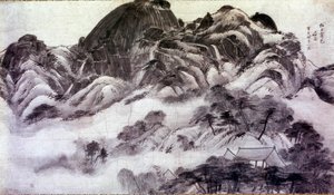 Arte coreana: Monte Inwang. Stampe di Chong Son (1676-1759). XVIII secolo. Collezione Jai Hyang John