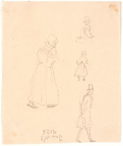 Quattro schizzi di figure da Christen Købke