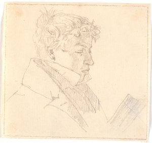 Læssende ung mand, kunstnerens ældste broder, pastor Carl Adolf Købke (1804-1840) ? da Christen Købke
