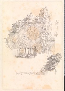 Porto e alberi a Rosendal da Christen Købke