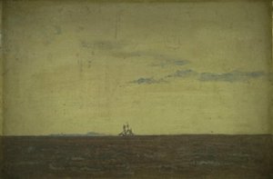 Paesaggio marino. Cielo al tramonto