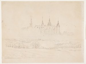 Studio per la Glyptoteket "Paesaggio autunnale. Castello di Frederiksborg sullo sfondo" da Christen Købke