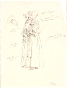 Disegno di studio per le figure femminili nel dipinto, Vista dal Dosseringen verso Østerbro da Christen Købke