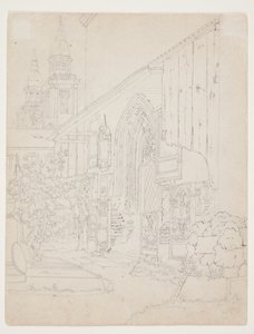 Veduta del cortile di una chiesa da Christen Købke