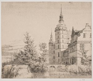 Castello di Frederiksborg. Parte presso il Ponte delle Monete da Christen Købke