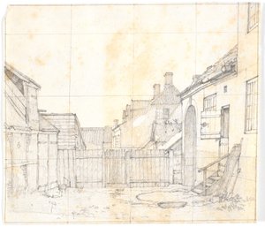 Interno di cortile di una città di provincia (Hillerød?) da Christen Købke