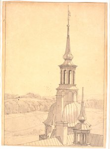Una delle piccole torri del Castello di Frederiksborg da Christen Købke