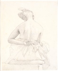 Modello femminile seduto visto da dietro da Christen Købke