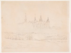 Studio per la Glyptoteket "Paesaggio autunnale. Castello di Frederiksborg sullo sfondo" da Christen Købke