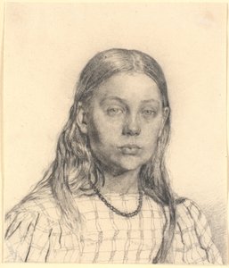 Giovane ragazza. Ritratto a mezzo busto da Christen Købke