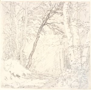 Strada attraverso una foresta da Christen Købke