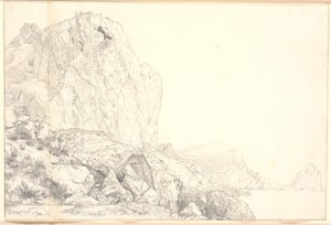 Vista della costa vicino a Marina Piccola a Capri da Christen Købke