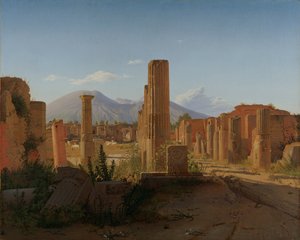 Il Foro di Pompei con il Vesuvio sullo sfondo, 1841 da Christen Schjellerup Købke