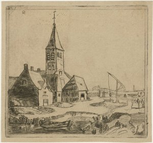 Chiesa del villaggio da Christiaan Friedrich Ruppe