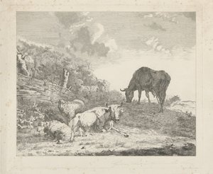 Paesaggio con bestiame da Christiaan Godfried Schutze van Houten