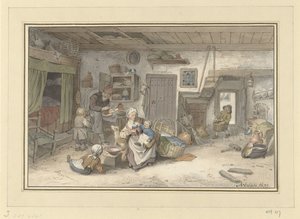 Interno con famiglia contadina