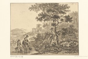 Paesaggio italianizzante con pastore da Christiaan Josi