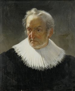 Un uomo anziano in abiti del XVII secolo