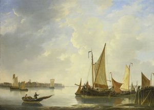 Veduta di Dordrecht vista da Papendrecht da Christiaan Lodewijk Willem Dreibholtz