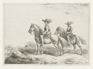 Due cavalieri in ricognizione da Christiaan Wilhelmus Moorrees