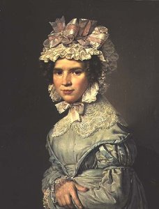 Ritratto di una signora in un vestito blu da Christian Albrecht Jensen