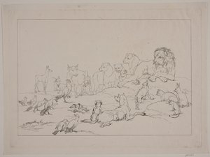 Assemblea degli animali. Illustrazione per "Reinike Fuchs" da Christian David Gebauer