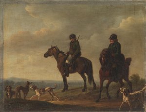 Due cacciatori a cavallo da Christian David Gebauer