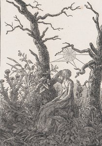 Donna seduta con una ragnatela da Christian Friedrich
