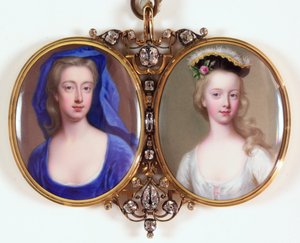 Lady Henrietta Cavendish Holles Harley e sua figlia Margaret da Christian Friedrich Zincke