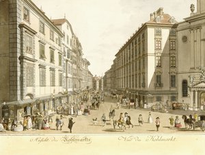 Veduta di Kohlmarkt, 1786 da Christian Georg II Schutz or Schuz