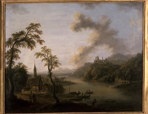 Paesaggio fluviale da Christian Georg the Elder Schuetz