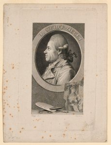Ritratto di Daniele Chodoiecki, Frontespizio per "Neue Bibliotheh der schönen Wissenschaften," Lipsia, Germania, 1780 da Christian Gottlieb Geyser