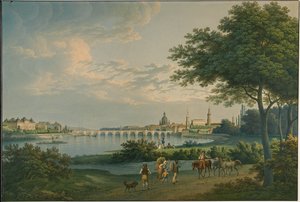 Veduta di Dresda, 1810 da Christian Gottlieb Hammer