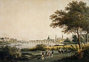 Veduta di Dresda dal lato sud-ovest da Christian Gottlob Hammer