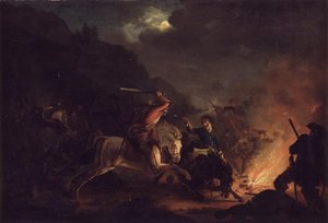 Scaramuccia notturna tra cavalleria norvegese e svedese da Christian Holm