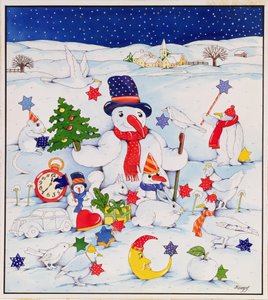 Pupazzo di neve e amici