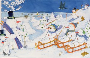 Pupazzi di neve in slittino da Christian Kaempf