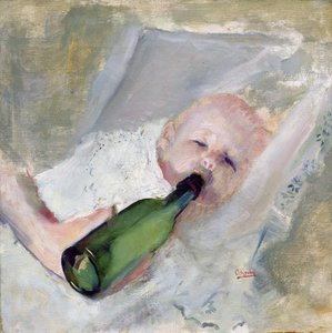 Bambino con biberon