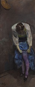 Ragazza che si lega la giarrettiera da Christian Krohg
