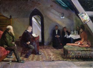Lettura nello studio da Christian Krohg