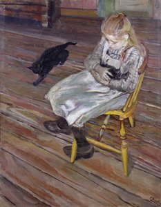 La ragazza con i gatti da Christian Krohg