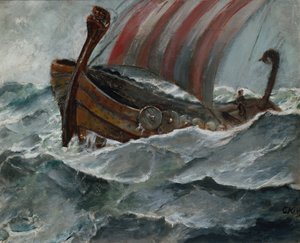Nave vichinga in condizioni di maltempo