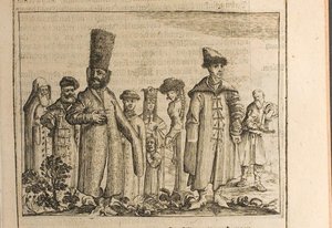 Abito tradizionale dei moscoviti, illustrazione da Viaggi al Gran Duca di Moscovia e il Re