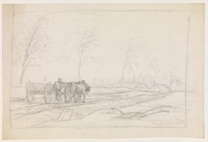 Paesaggio con Alberi Spogli e un Carro da Lavoro da Christian Mourier Petersen