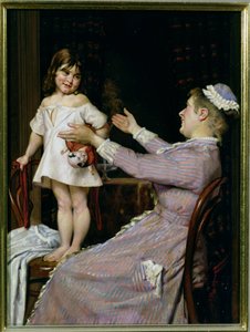 Bambina con una bambola e la sua tata, 1896 da Christian Pram Henningsen