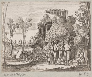 Illustrazione per Adam Olearius, “Persianischer Rosenthal von einem Sinnreichen Poeten Schich Saadi”, Schleswig 1660 da Christian Rothgiesser