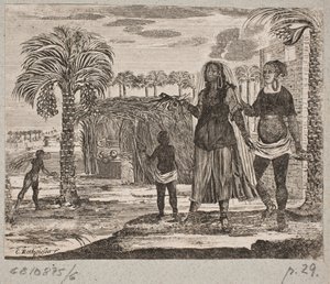 Indigeni davanti a una capanna di palme da Christian Rothgiesser
