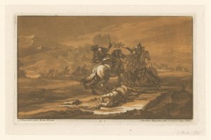 Combattimento tra cavalieri in armatura da Christian Rugendas
