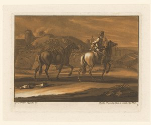 Cavaliere guida un cavallo
